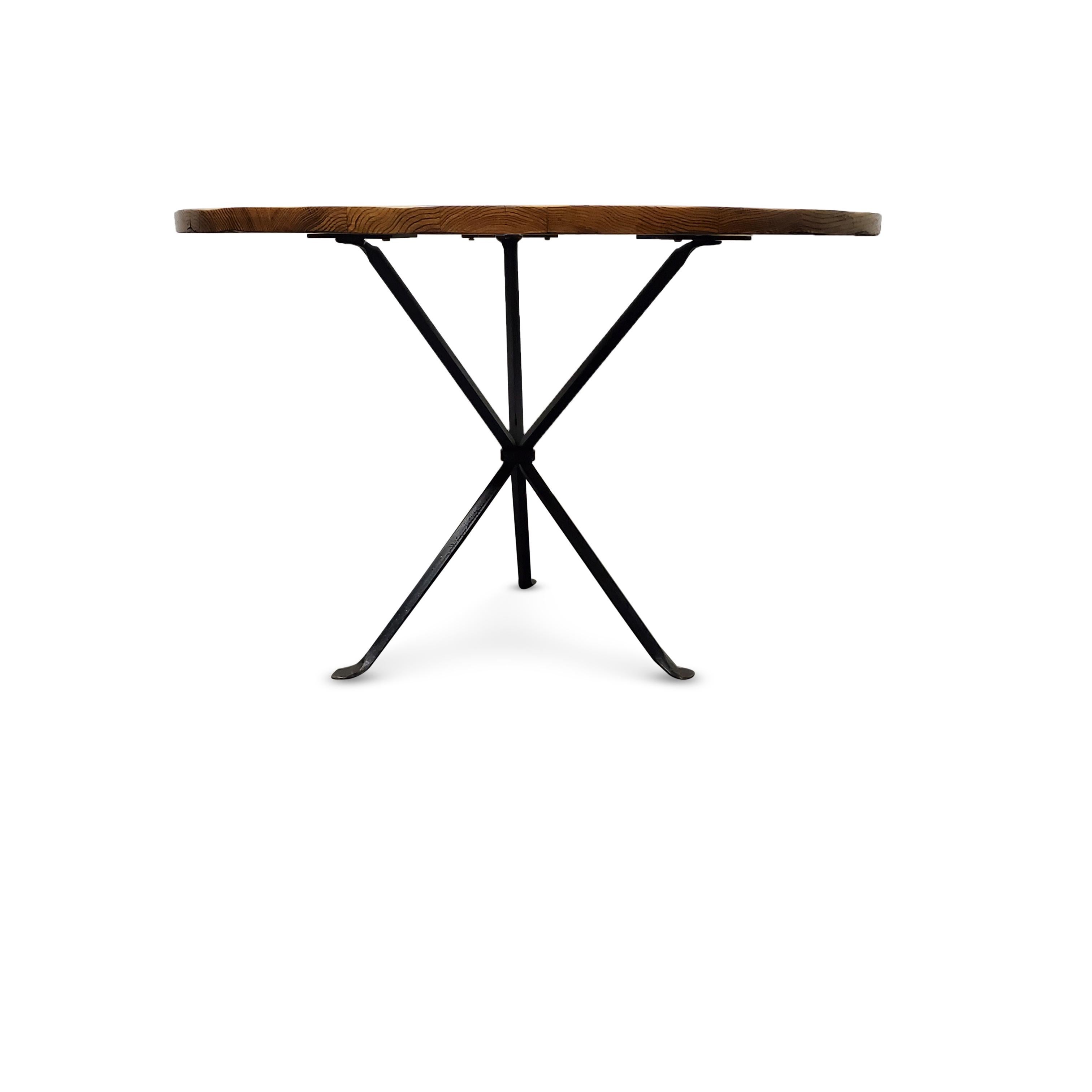 Mid-Century Modern Cleo Baldon Wrought Iron Round Dining Table  For Sale