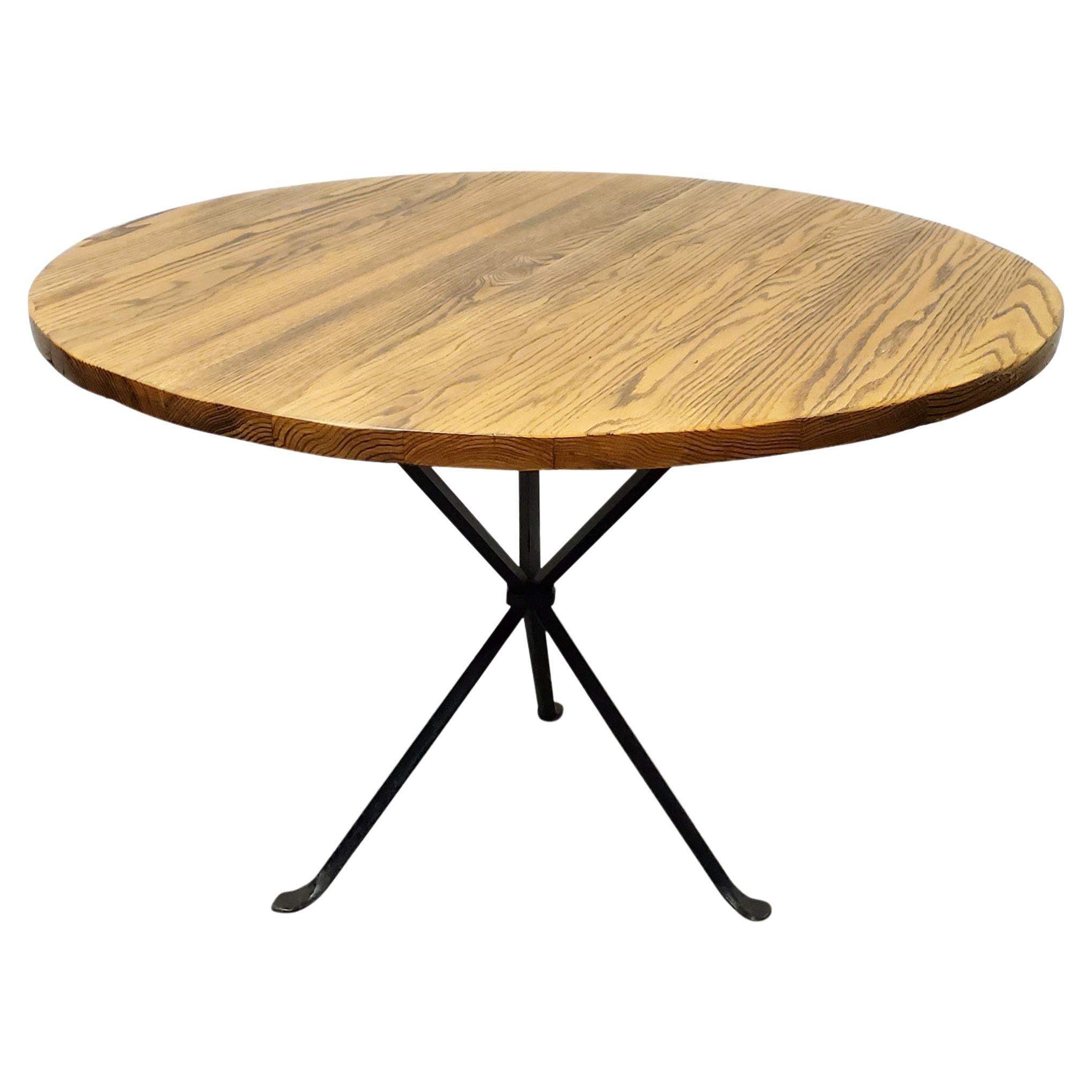Cleo Baldon Wrought Iron Round Dining Table  For Sale