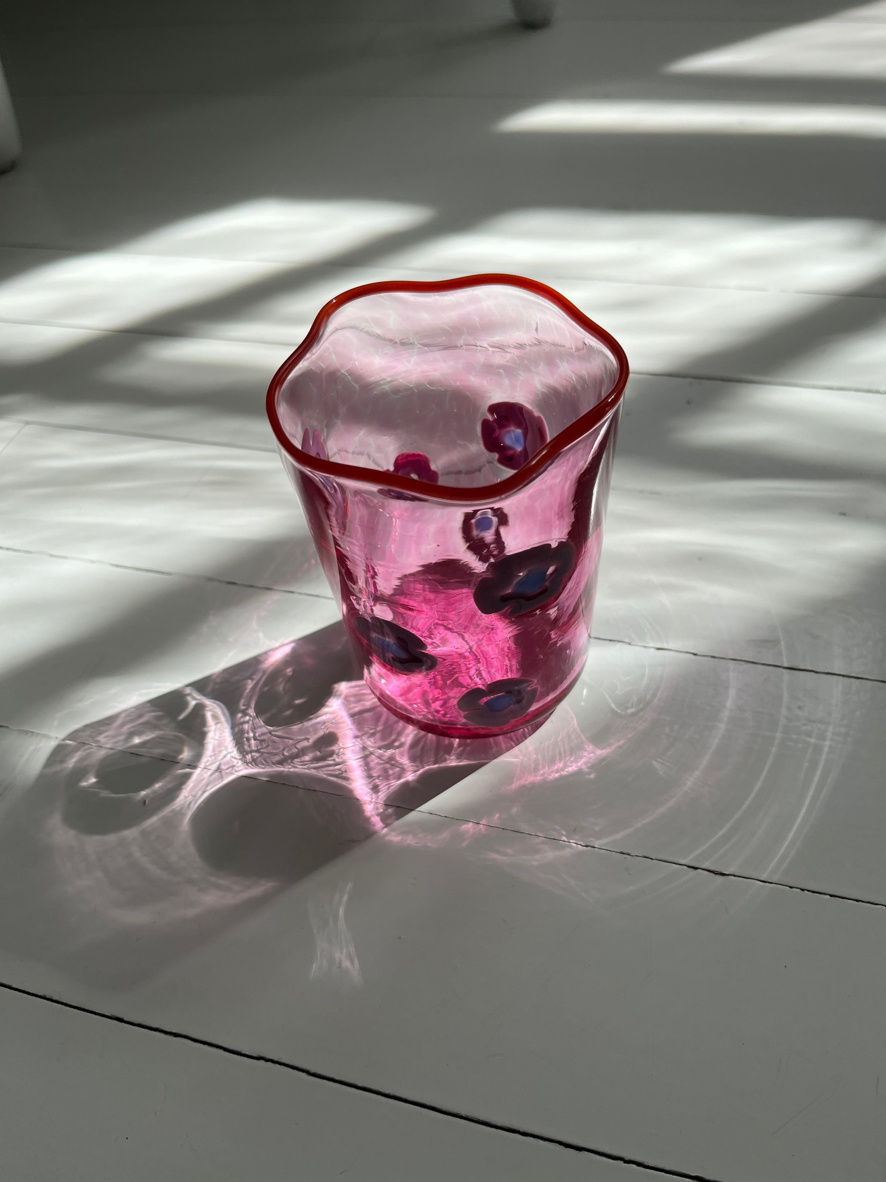 Minimalist Cleo Drinking Glass 'Goto' by el mono home. Hand Blown in Murano. For Sale