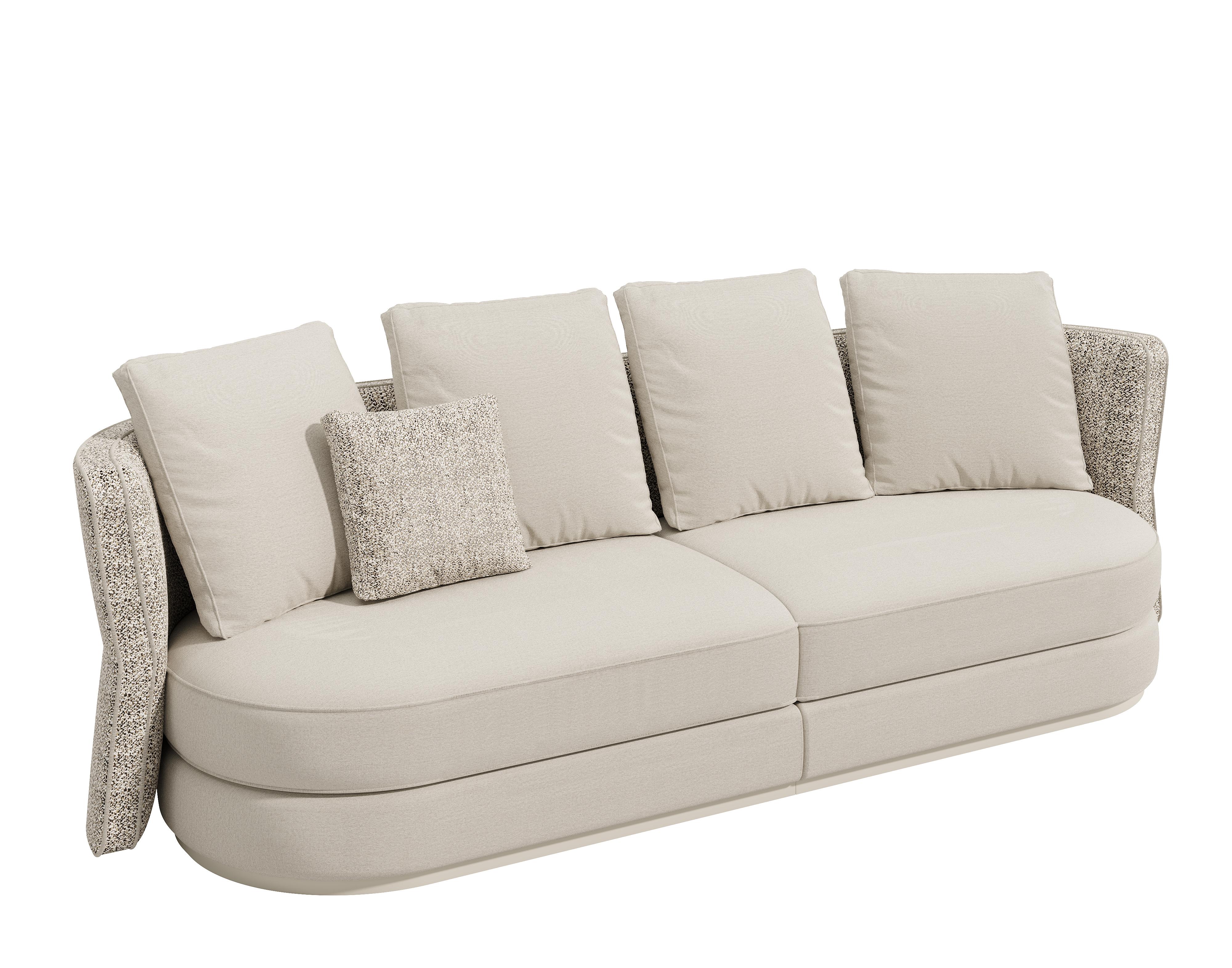 Fabric CLEO Elegant Sofa with Sculptural Silhouette For Sale