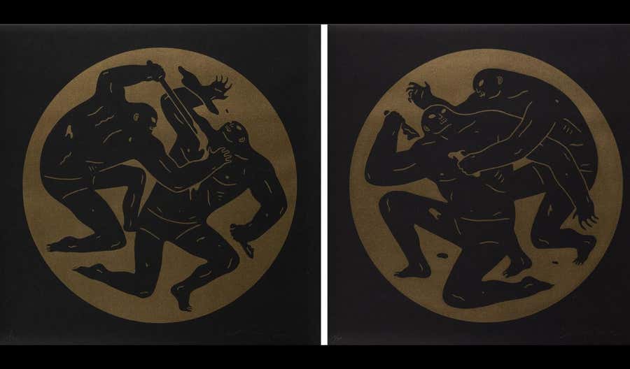 Destroying the Weak Set 2015 by Cleon Peterson Hand Pulled Limited Screen Print