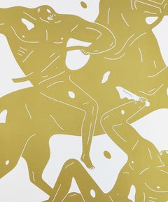 Into the Night MMXXI, Gold, Contemporary Street Art Print, Large Bold Work