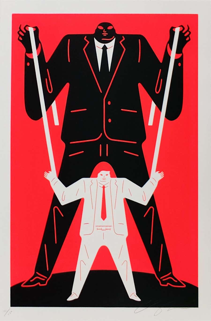 Little Man Big Man Putin / Trump, Cleon Peterson - Red, Street Art Print