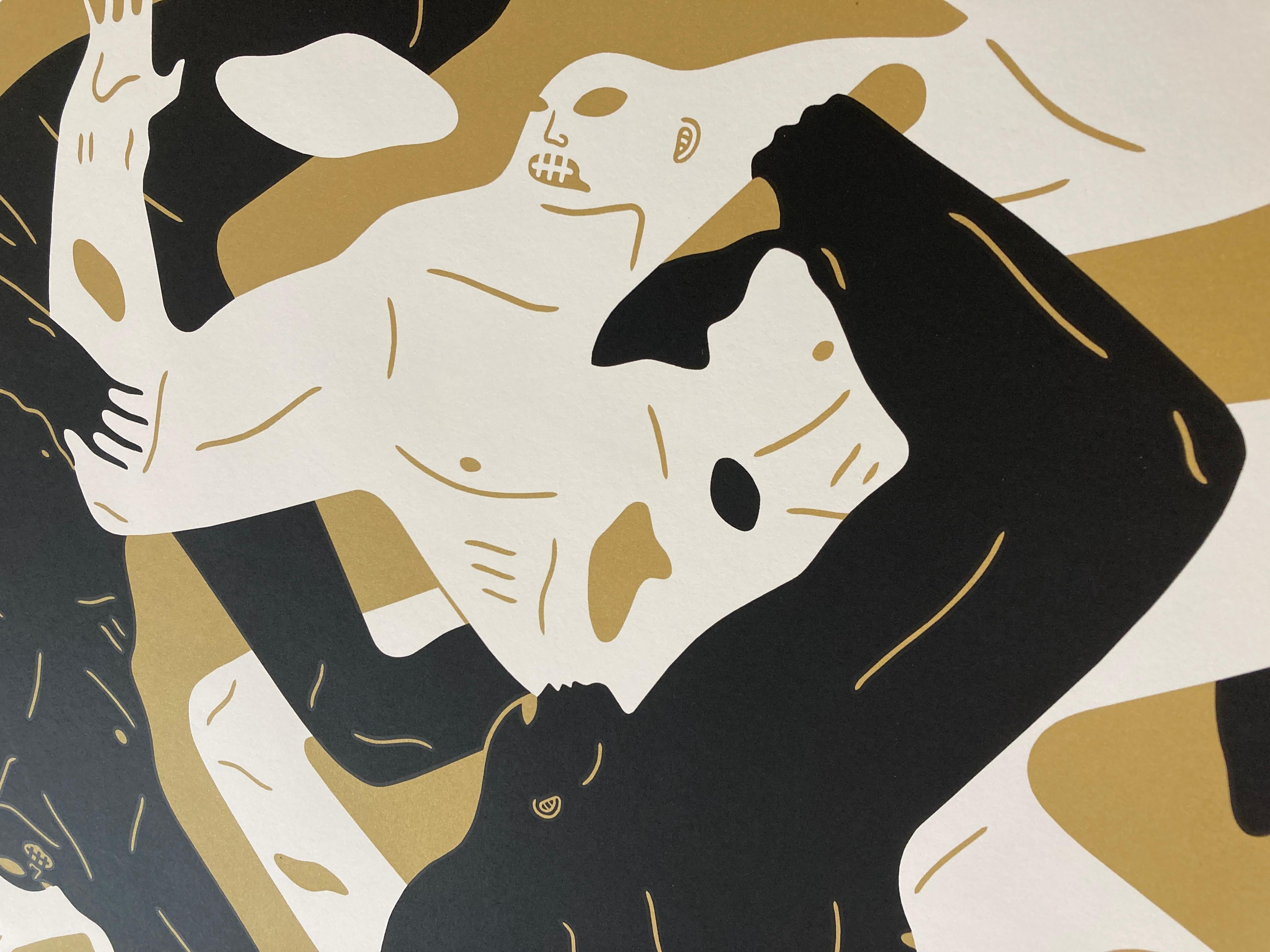 'Out of Darkness' Limited Edition Signed Print - Gray Figurative Print by Cleon Peterson