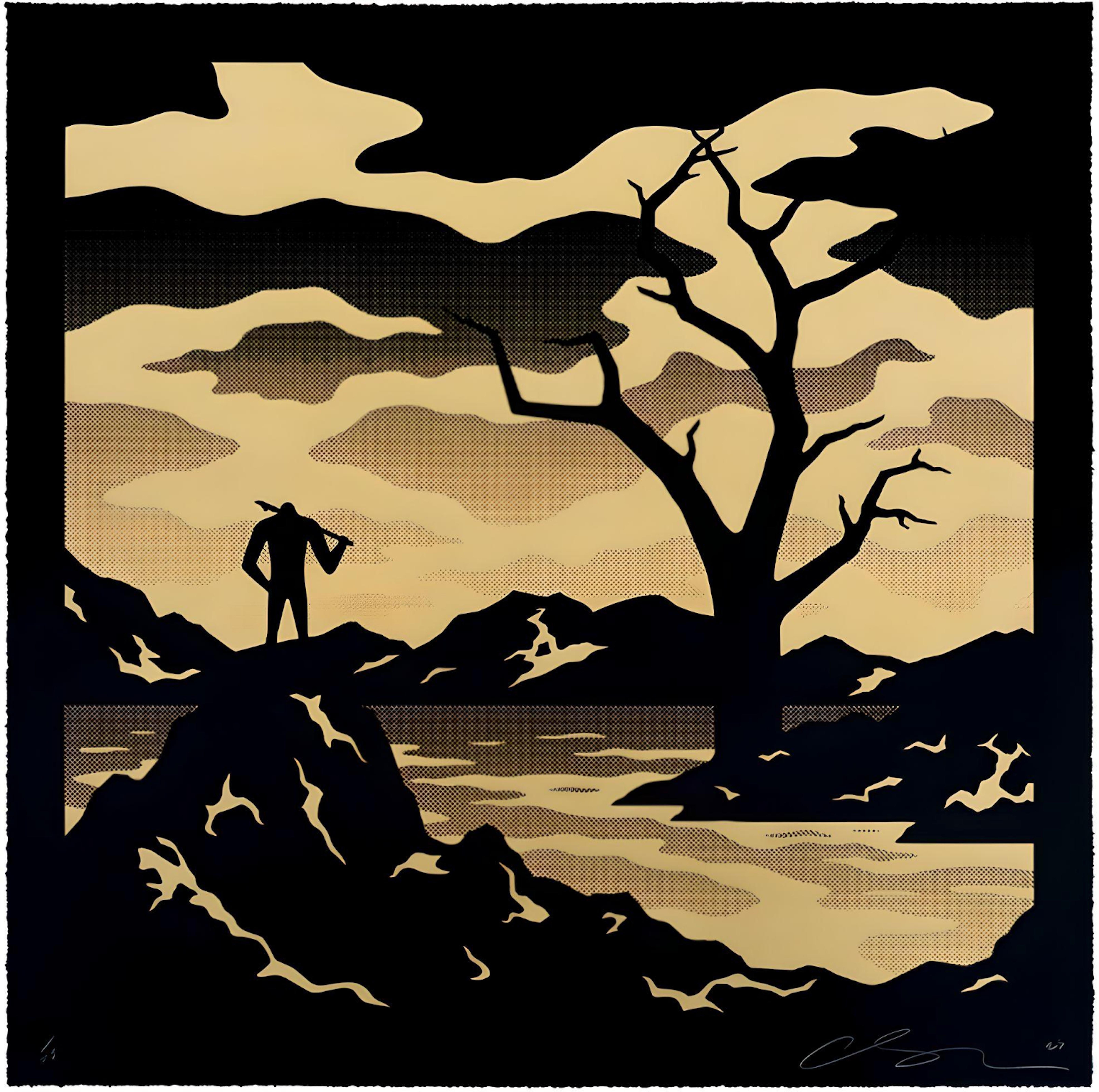 Cleon Peterson Landscape Print – Vermutliches Land (Nacht)