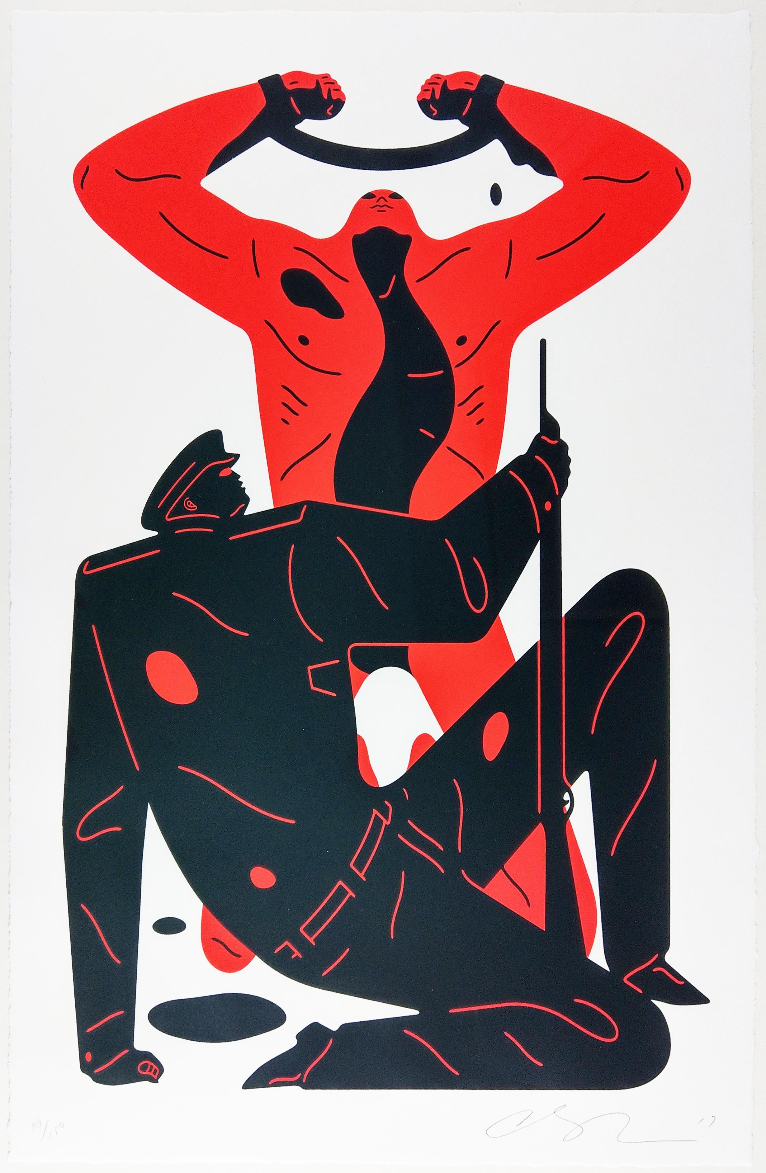 Cleon Peterson - The Collaborator, White, Cleon Peterson Contemporary Urban Art  Print For Sale at 1stDibs