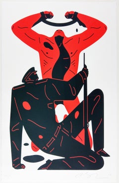 Le collaborateur, blanc, Cleon Peterson, impression d'art urbain contemporain