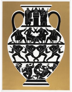Trump Vase Print (Gold Variant on White Paper)