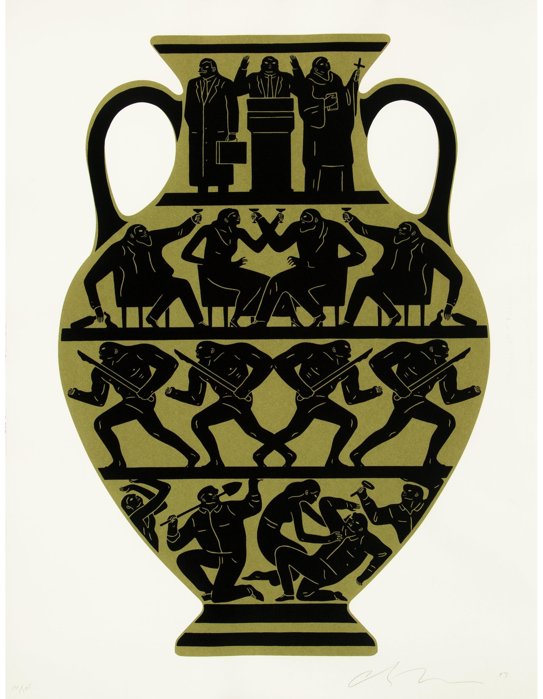 Impresión Jarrón Trump (Variante de papel blanco) - Print de Cleon Peterson