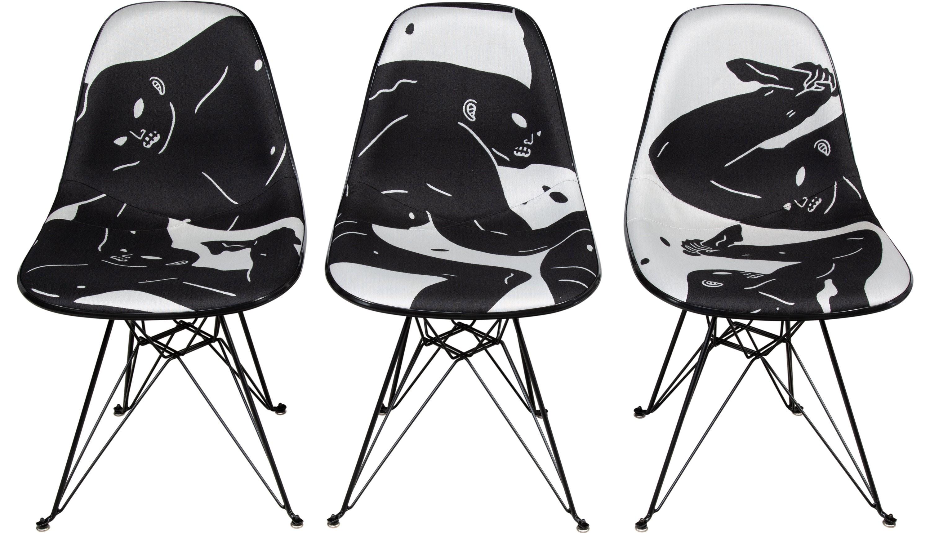 Cleon Peterson Abstract Sculpture - Museum of Contemporary Art Denver X Modernica Full Set of 3 Chairs Henry Eames