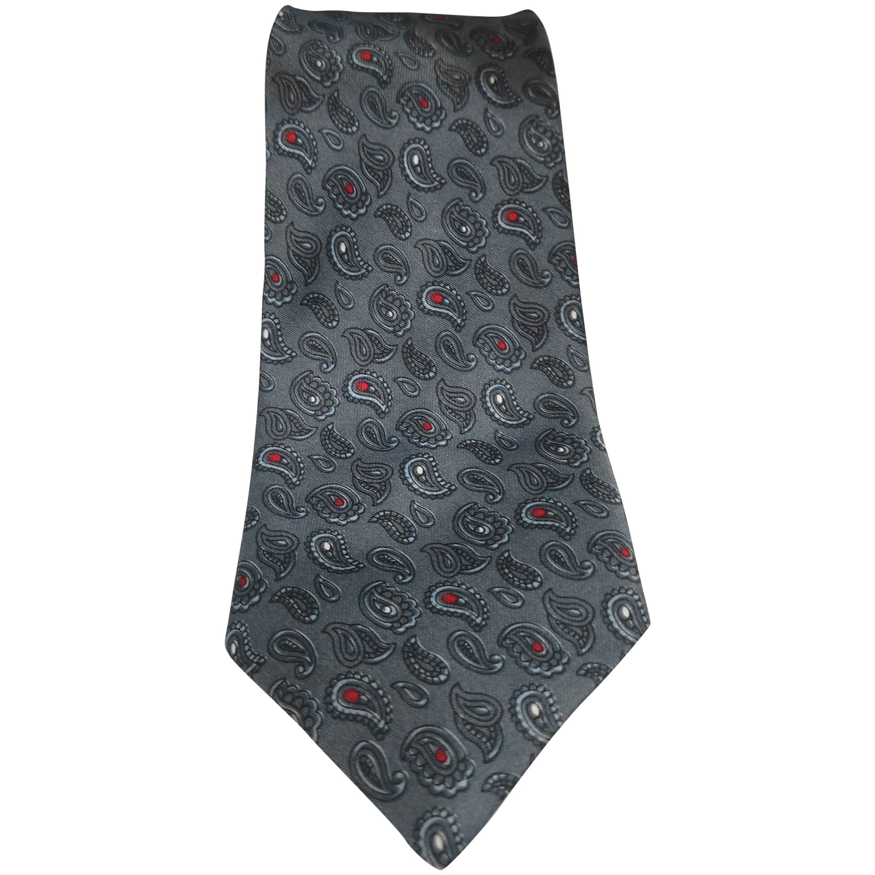 Cleonoro grey silk tie