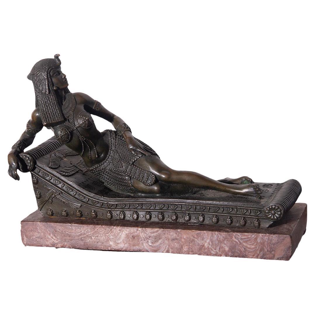 Cleopatra Bronze sculpture Egyptian light