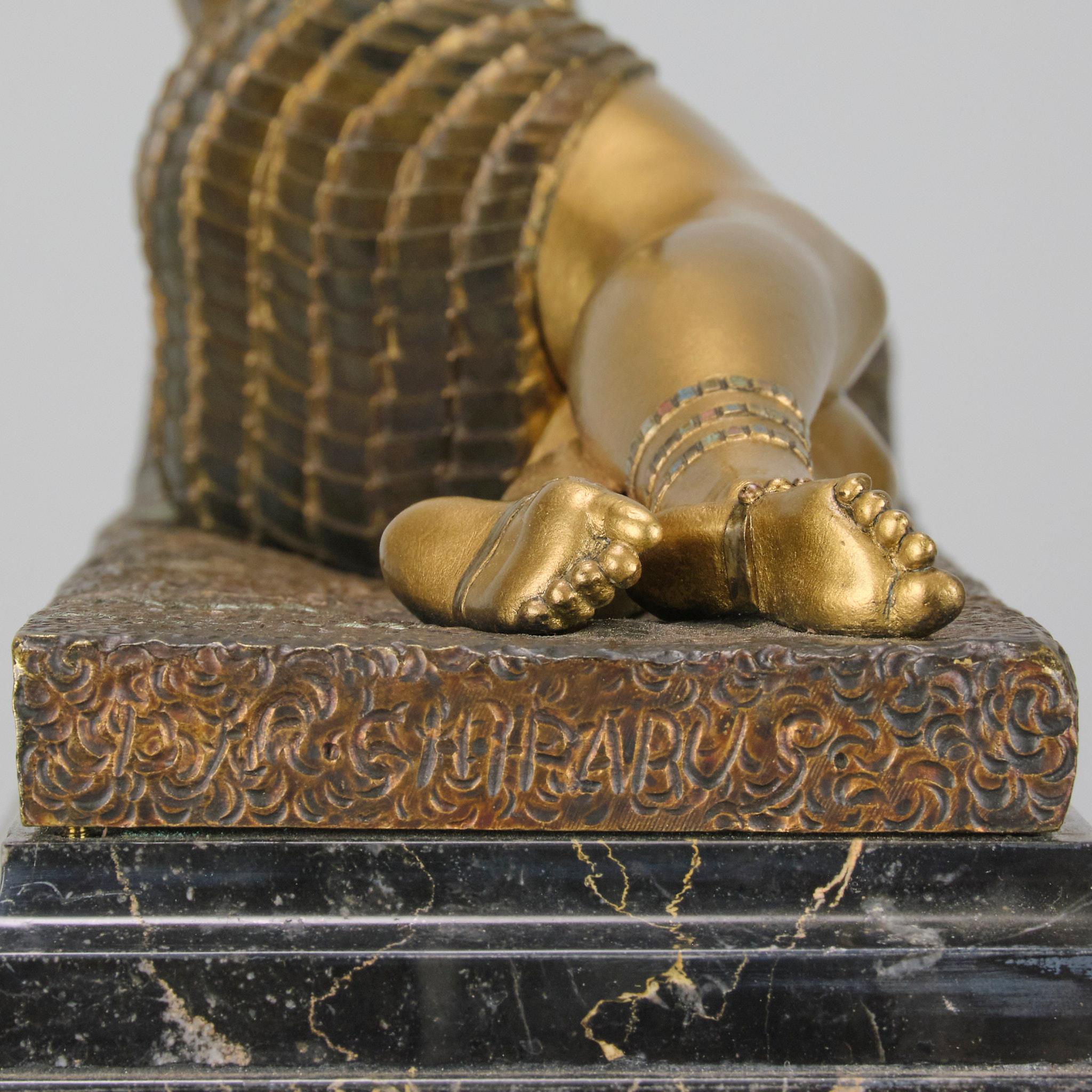 Bronze des frühen 20. Jahrhunderts mit dem Titel „Kleopatra“ von Demetre Chiparus im Angebot 4