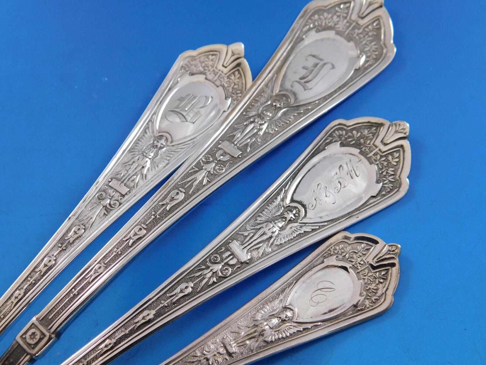 Cleopatra by Schulz and Fischer Sterling Silver Flatware Set 65 pcs California For Sale 1
