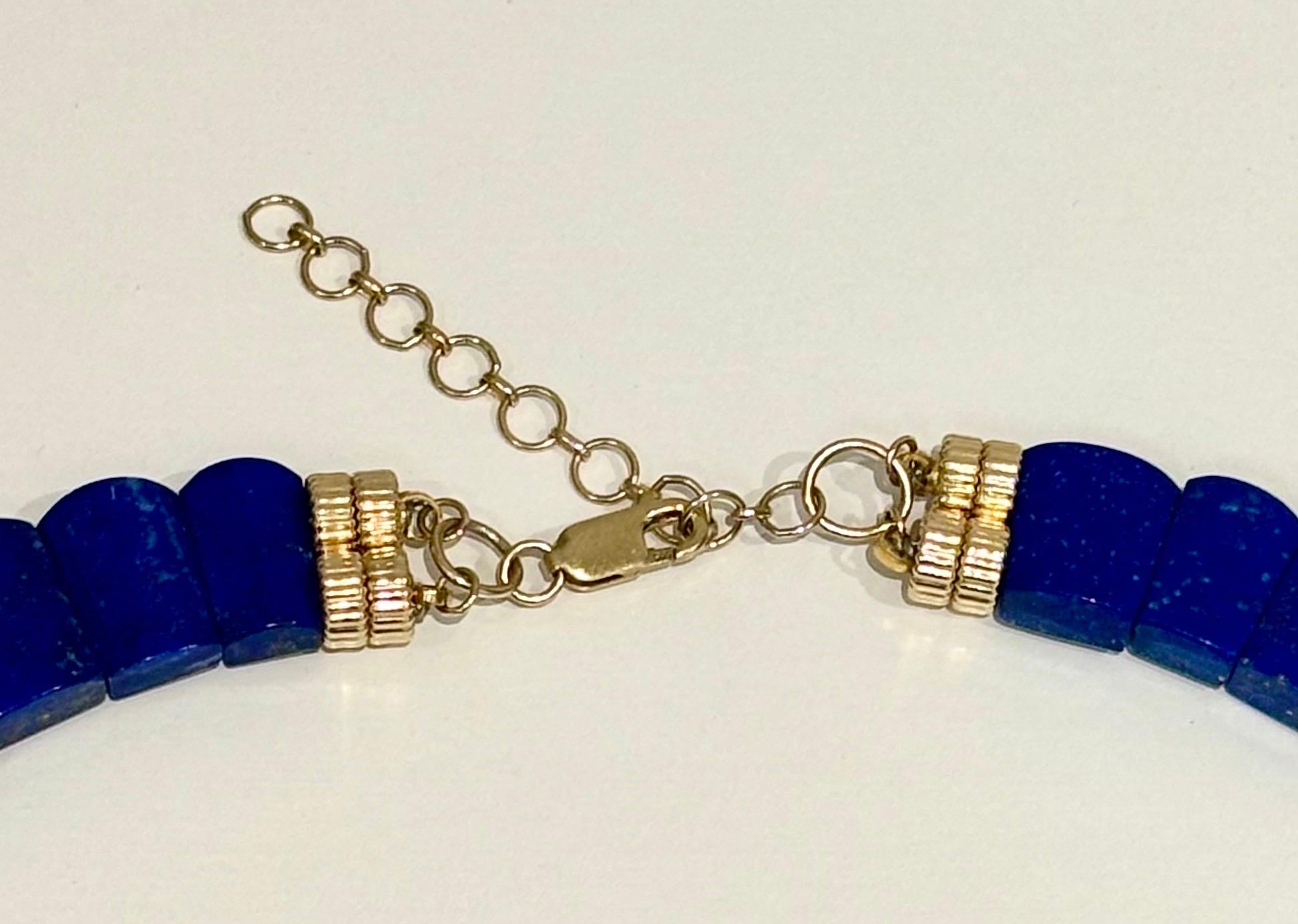 COLLAR DE CLEOPATRA con LAPIS, ESMERALDAS y Oro de 14k en venta 2