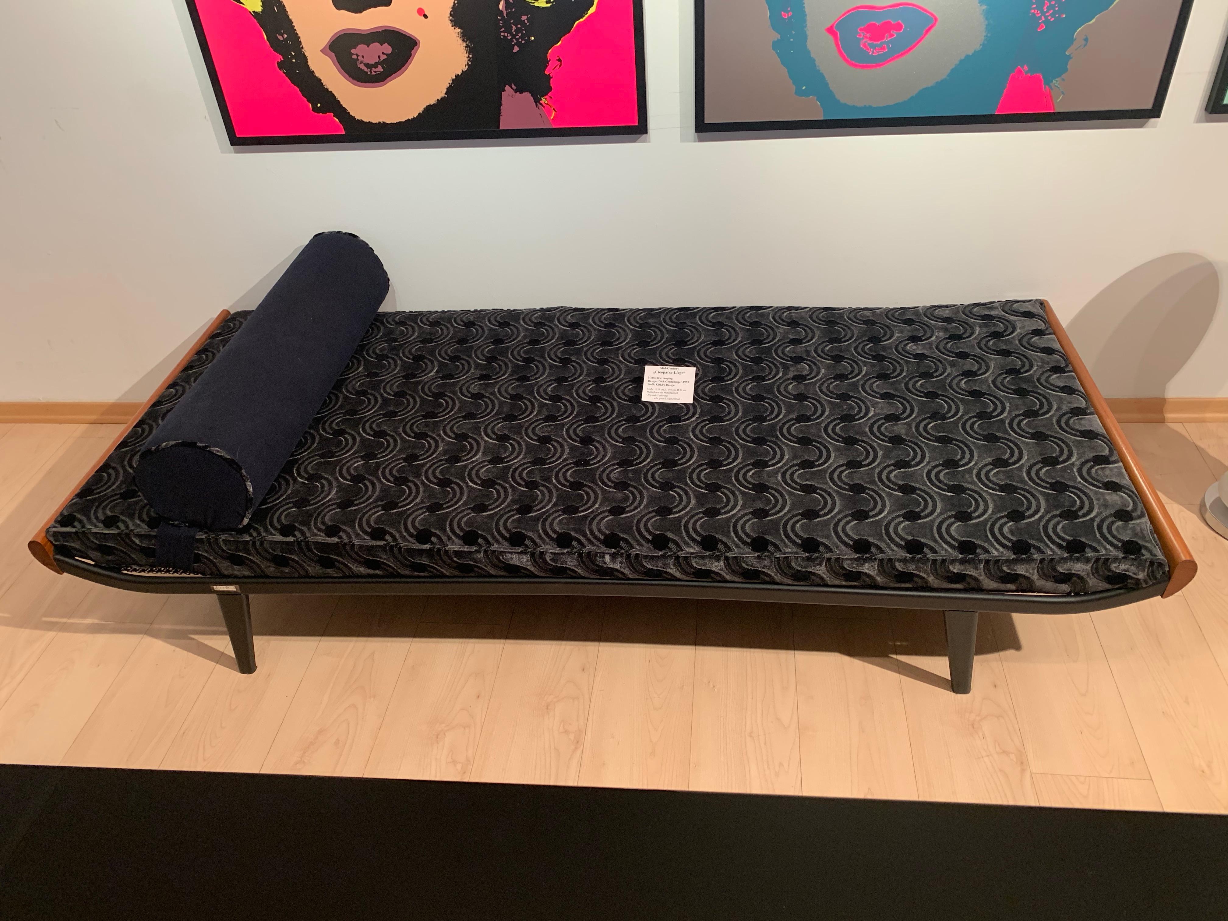 Cleopatra Daybed by Auping, Metal, Teak, New Upholstery, Netherlands, 1950s 10