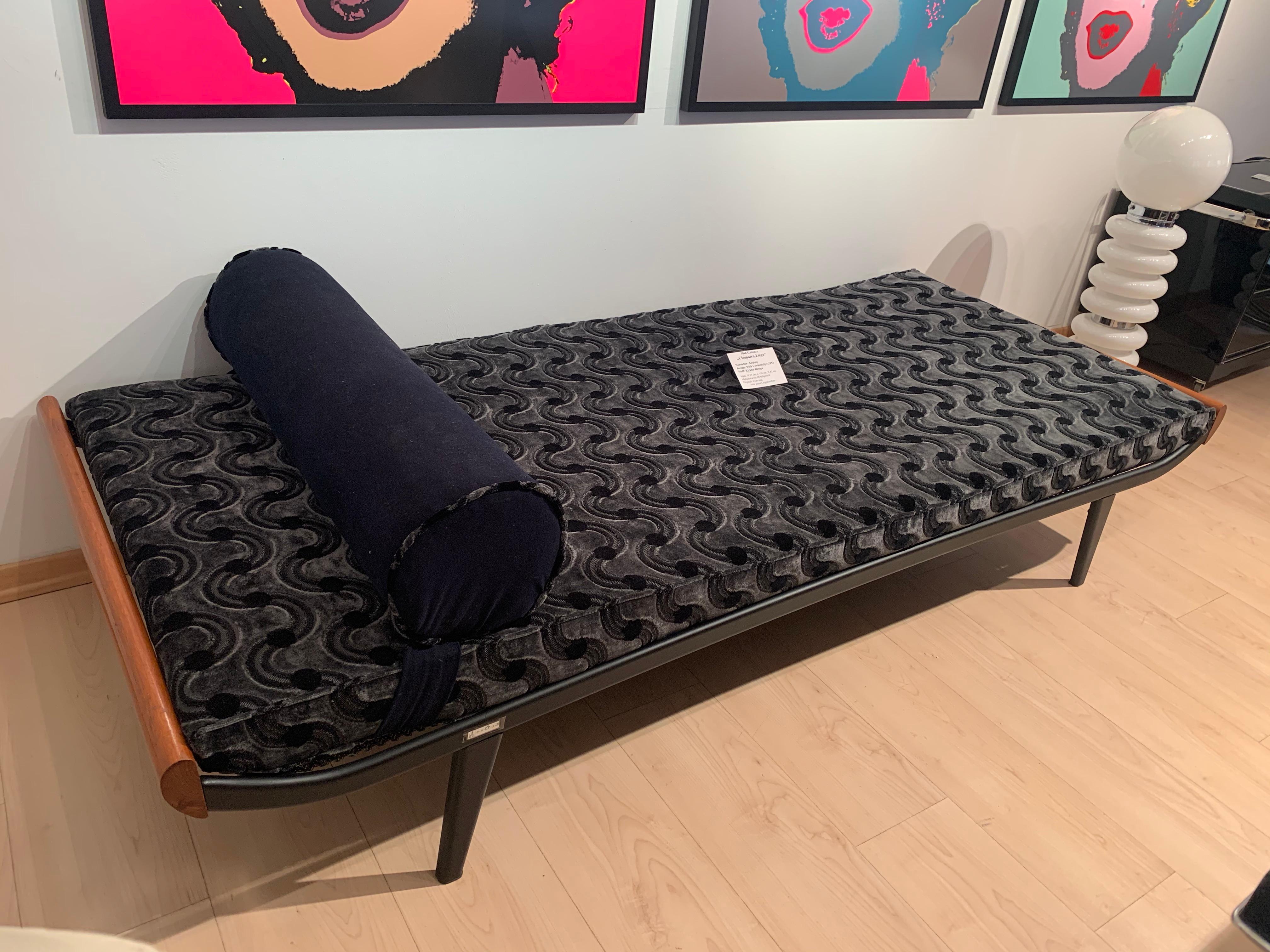 Cleopatra Daybed by Auping, Metal, Teak, New Upholstery, Netherlands, 1950s 11