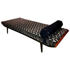 Cleopatra Daybed by Auping, Metal, Teak, New Upholstery, Netherlands, 1950s