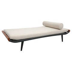 "Cleopatra" Daybed with Enameled Metal Frame and Beige Mattress and Bolster