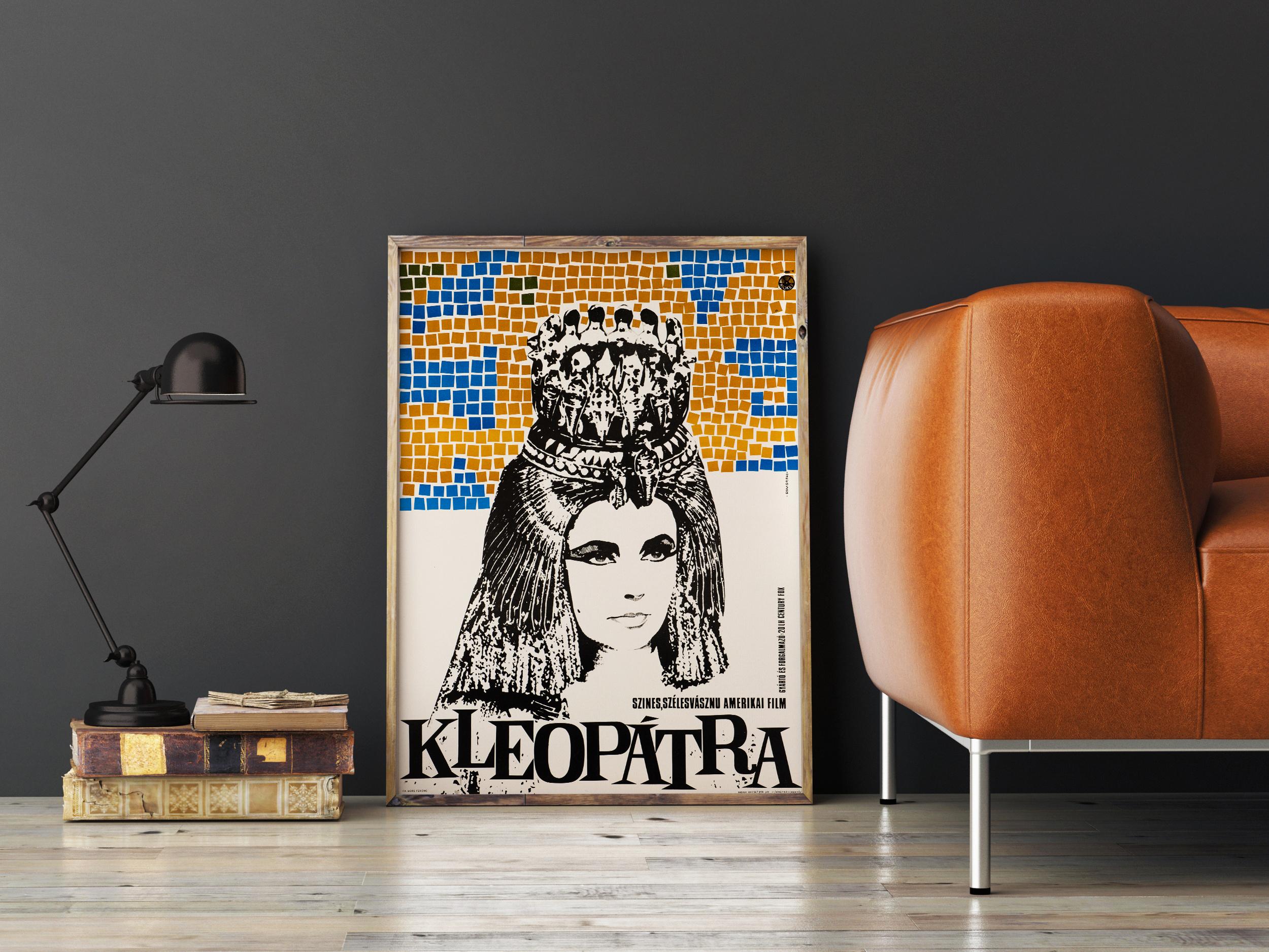 Modern 'Cleopatra' Original Vintage Movie Poster by Somorjai Imre, Hungarian, 1966