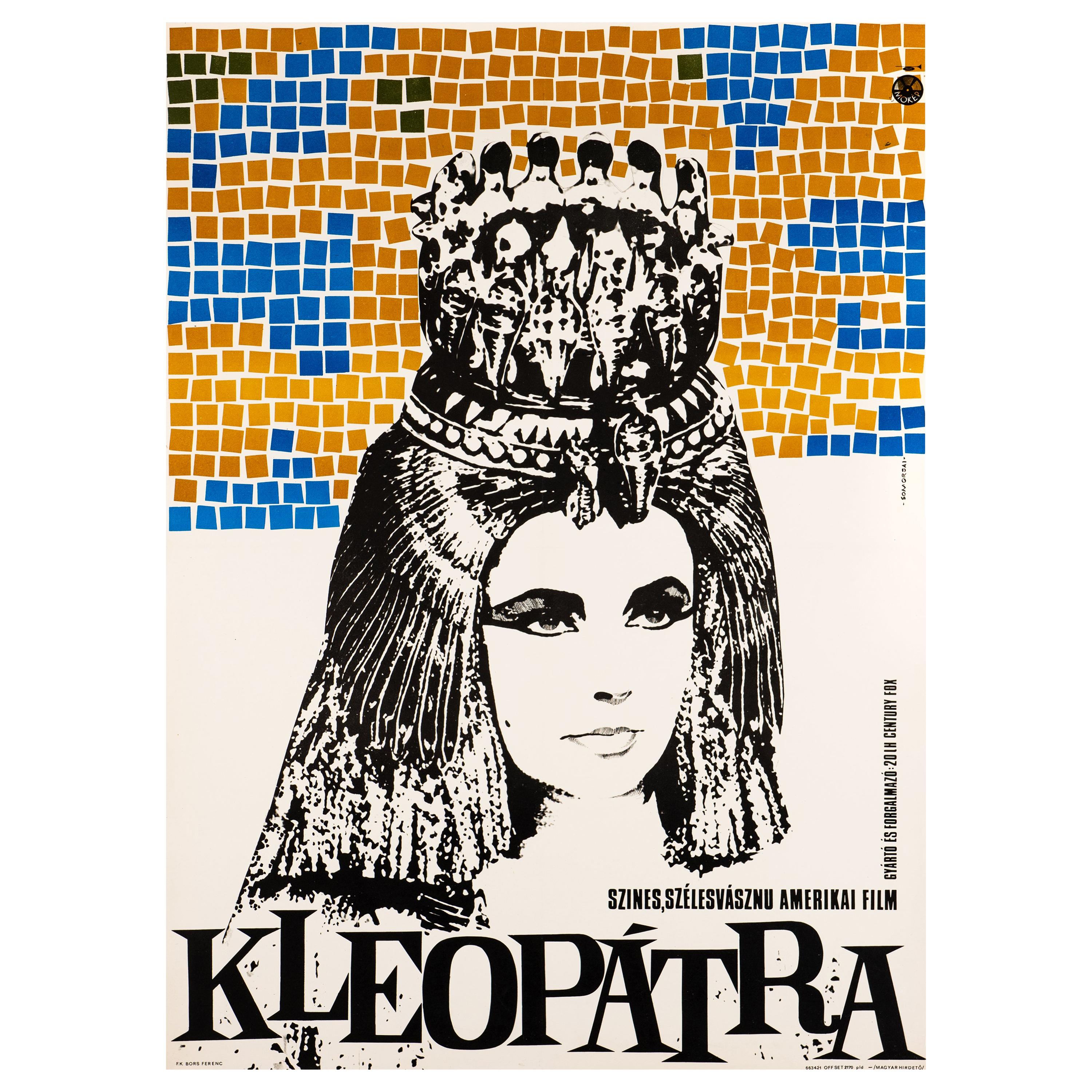 'Cleopatra' Original Vintage Movie Poster by Somorjai Imre, Hungarian, 1966