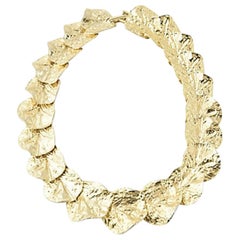 Cleopatra Style Gold Leaf Wreath Necklace