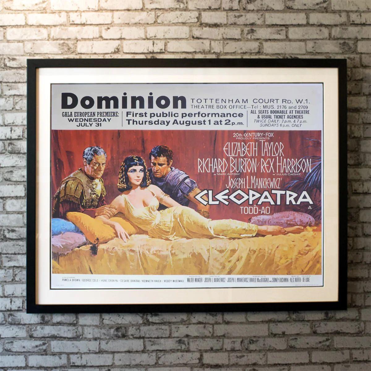 Cleopatra, Unframed Poster, 1963

Original British Quad (30 X 40 Inches). Queen Cleopatra VII of Egypt experiences both triumph and tragedy as she attempts to resist the imperial ambitions of Rome.

Additional Information:
Year: 1963
Nationality: