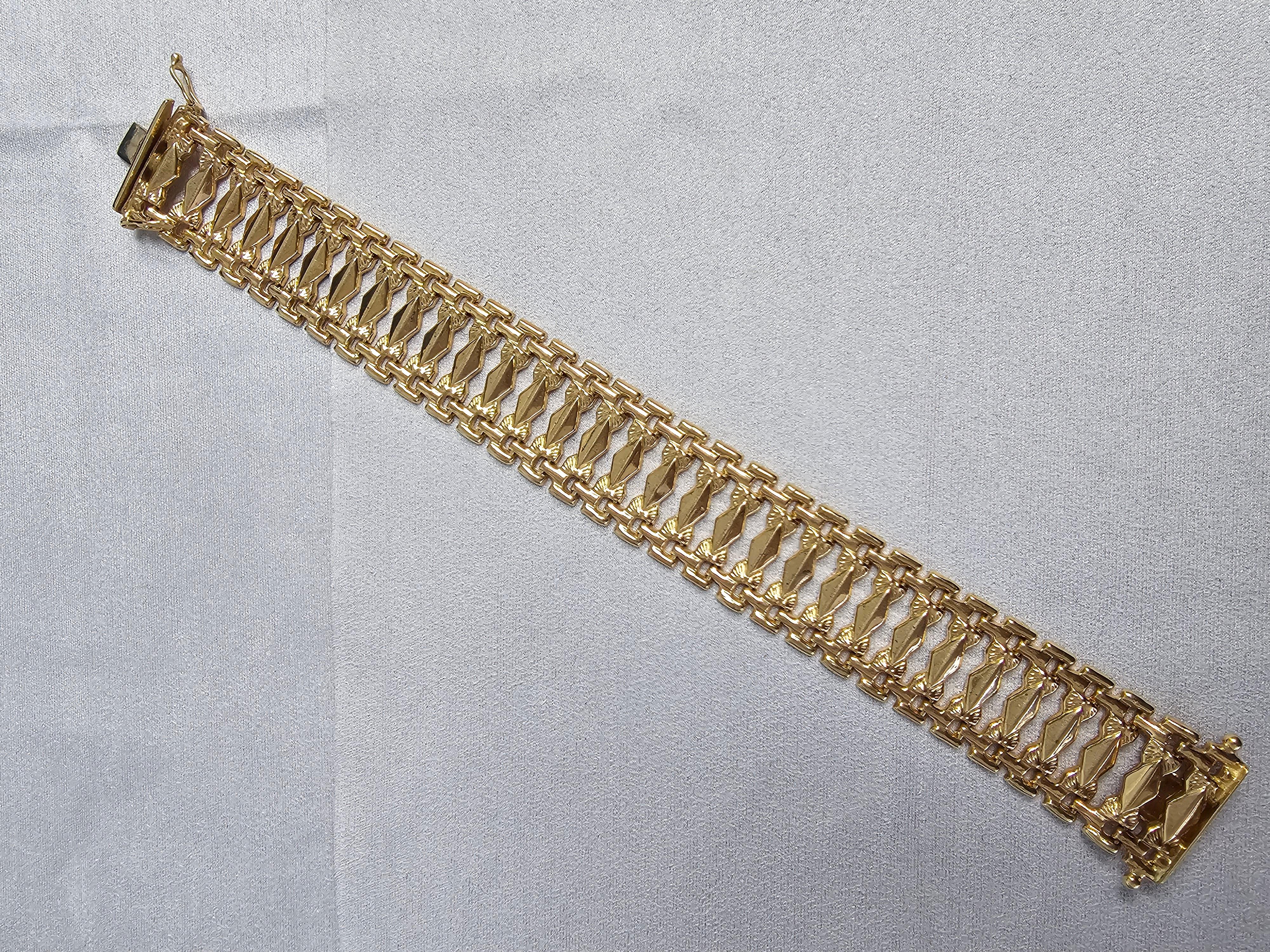 Femenino o masculino Cleopatra Pulsera Ancha 19MM Oro Amarillo 14k en venta