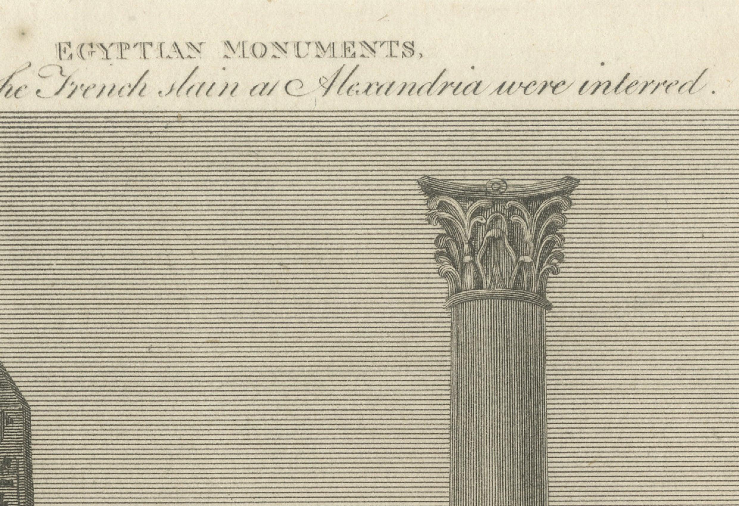 19th Century Cleopatra's Needle and Pompey's Pillar: Monuments of Ancient Alexandria, 1815 For Sale