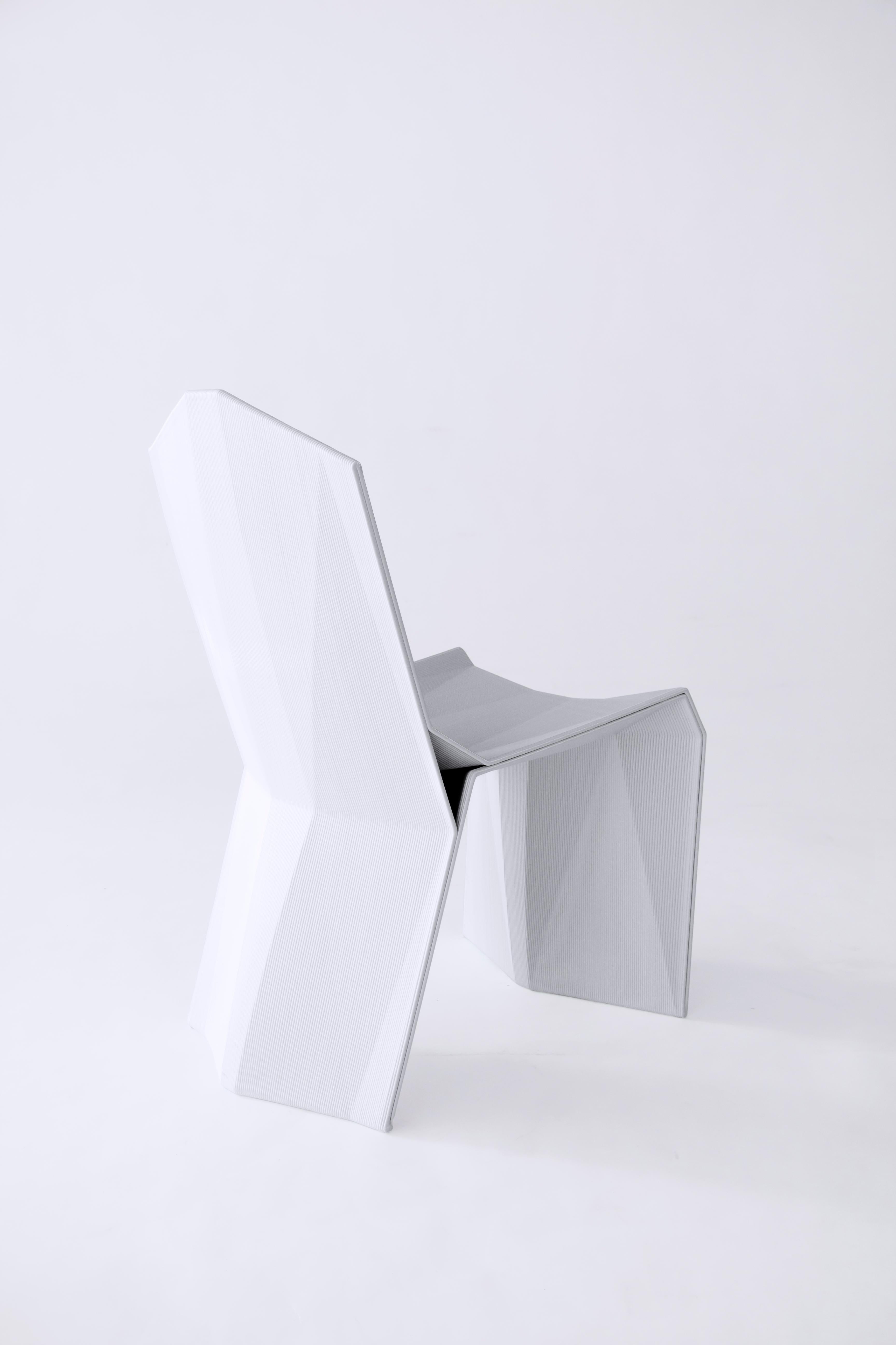 Spanish Modern Manuel Jiménez Nagami Chair White 3D Printed Recycled Plastic For Sale
