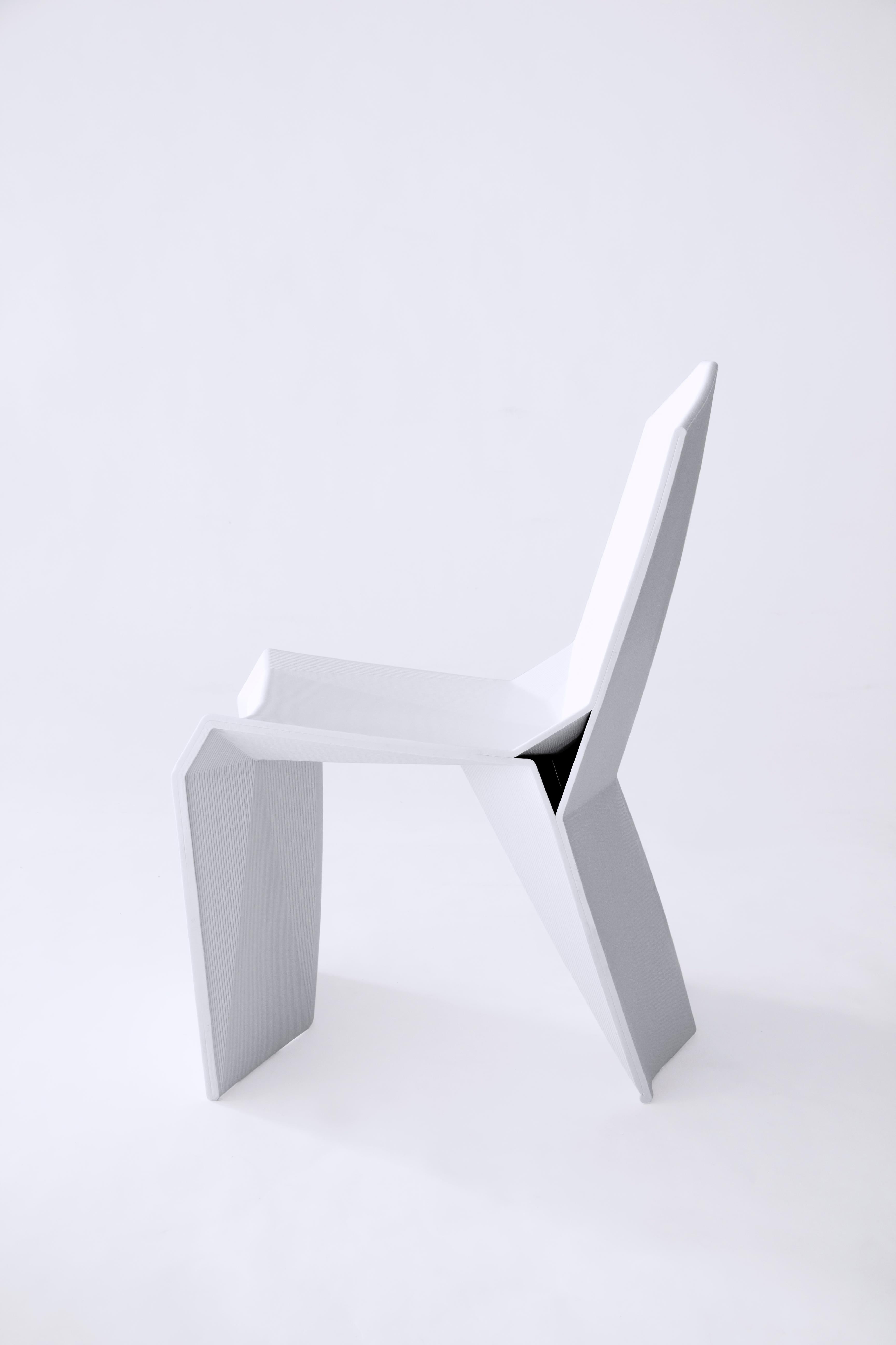 Modern Manuel Jiménez Nagami Chair White 3D Printed Recycled Plastic For Sale 1