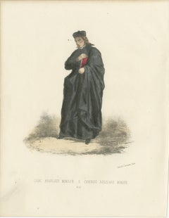 Clerc Régulier Mineur - 1862 Hand-Colored Lithograph of a Minor Cleric Regular