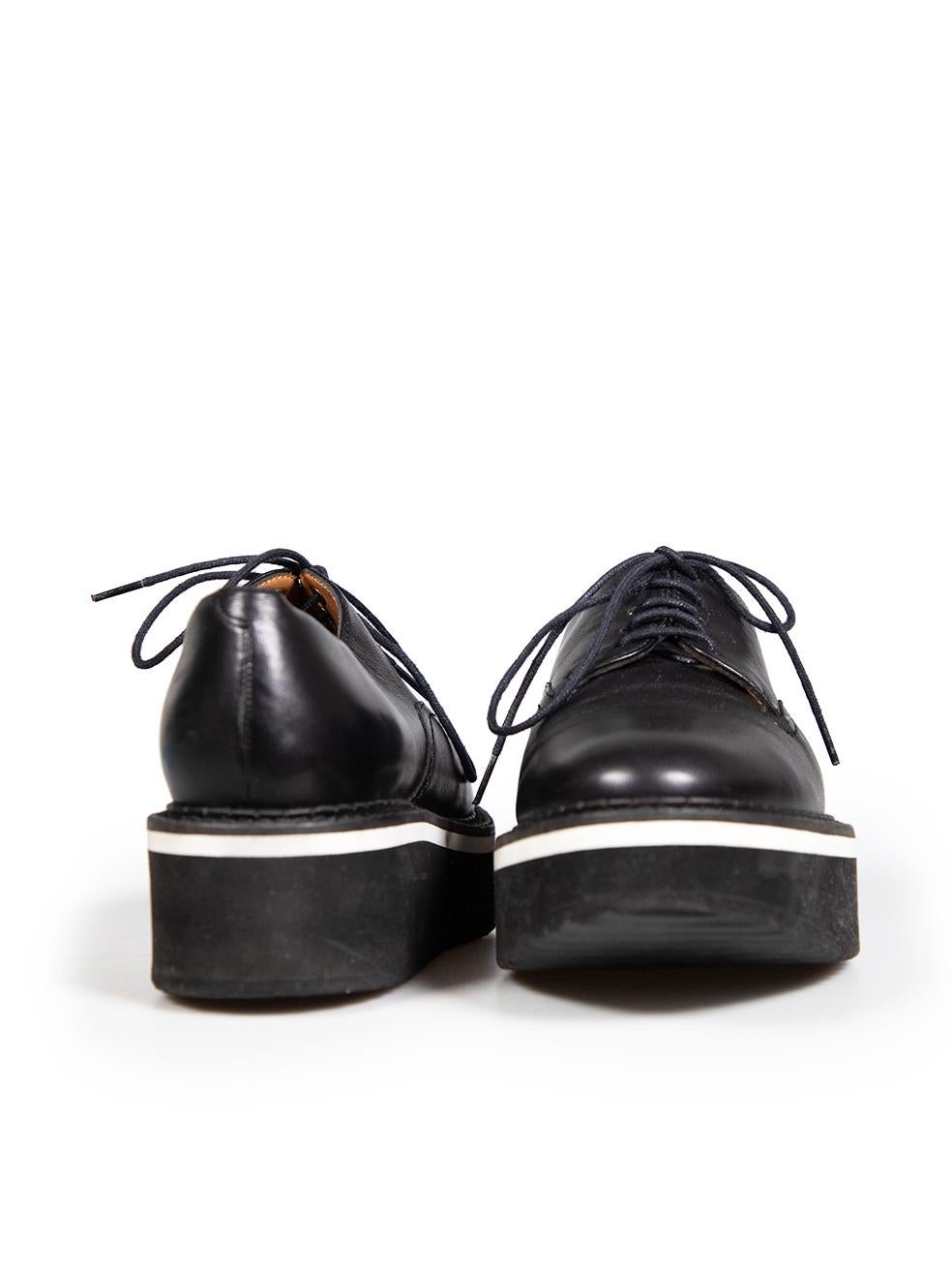 Clergerie Black Leather Lace-Up Oxfords Size IT 37.5 In Good Condition In London, GB