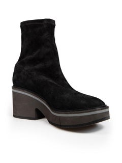 Clergerie Black Suede Platform Boots Size IT 39