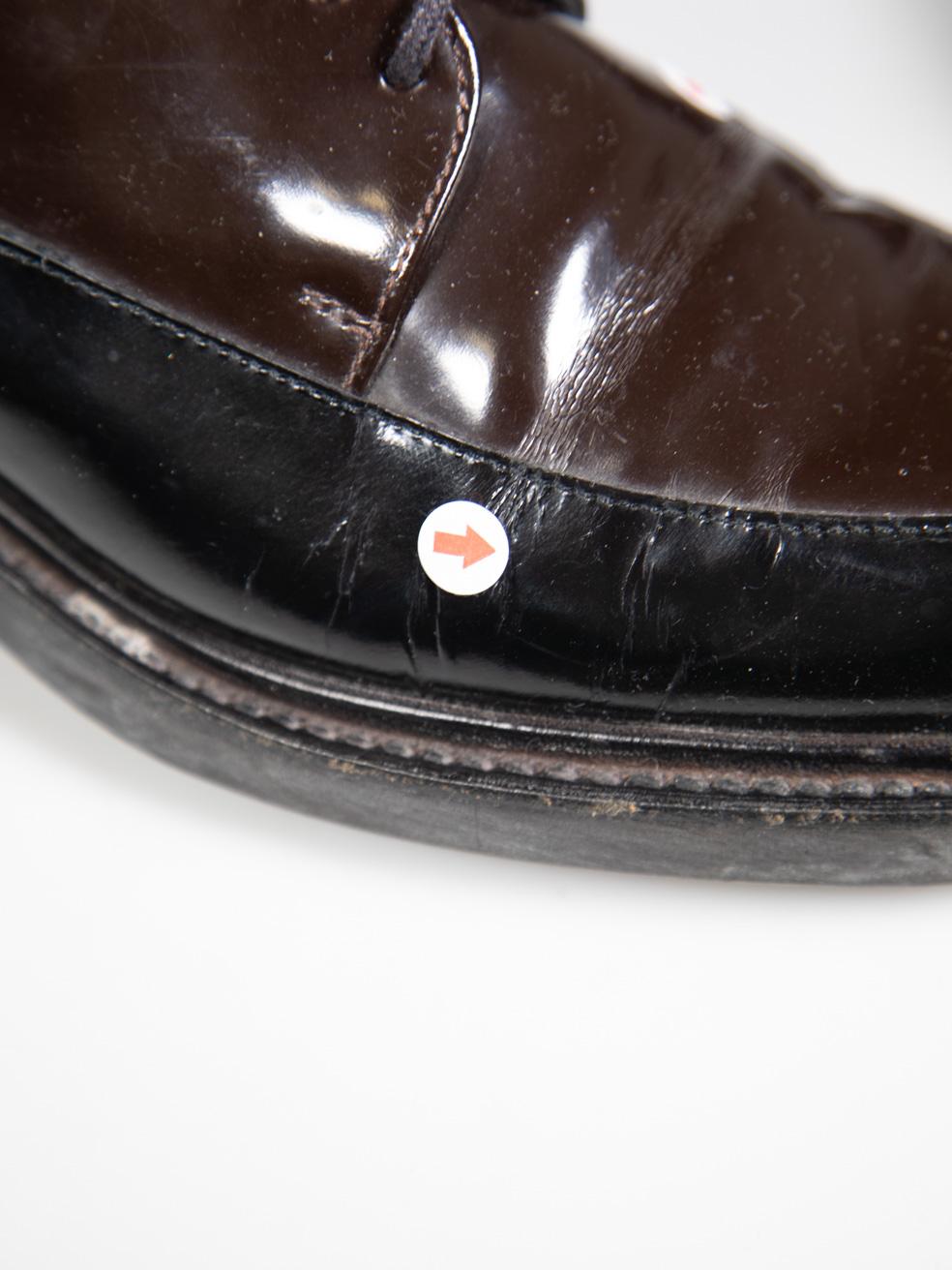 Clergerie - Oxfords in pelle marrone e nera - taglia 7 in vendita 4