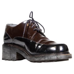 Clergerie Brown & Black Leather Oxfords Size US 7
