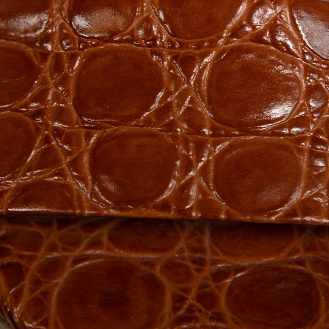 Clergerie Brown Croc Embossed Leather Sandals Size IT 40 1