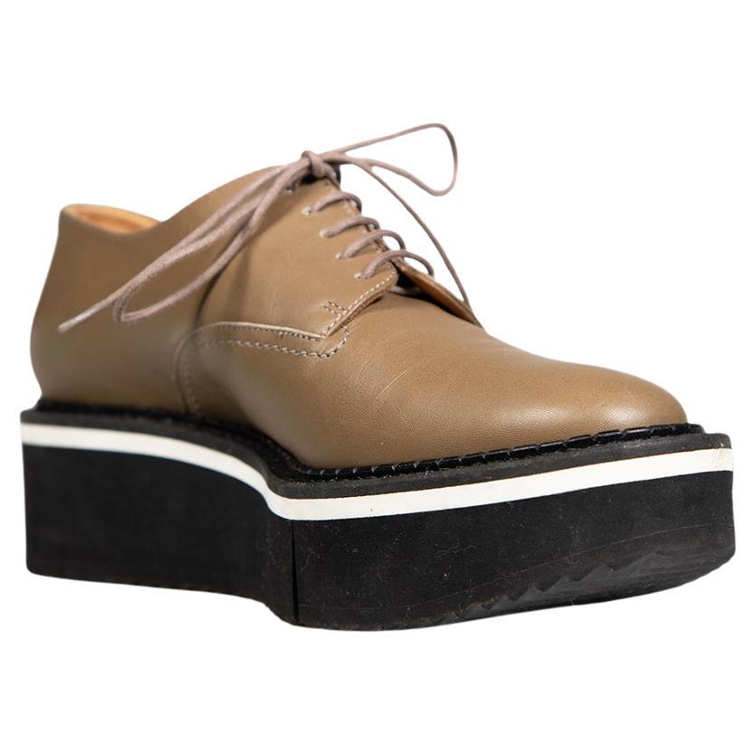 Clergerie - Oxfords con plateau in pelle marrone misura IT 37,5