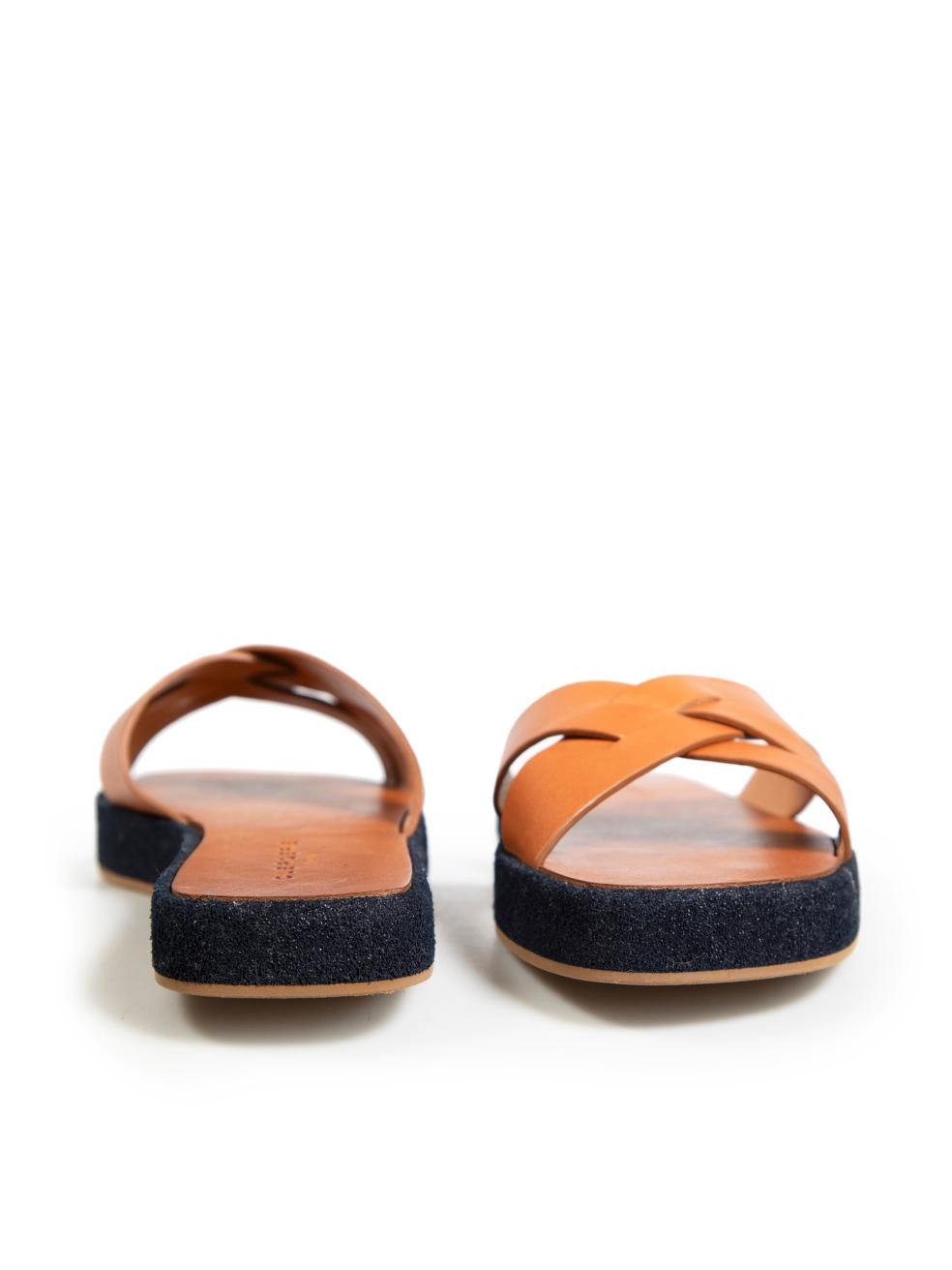 Marron Clergerie Slides en cuir Brown Taille FR 38.5 en vente