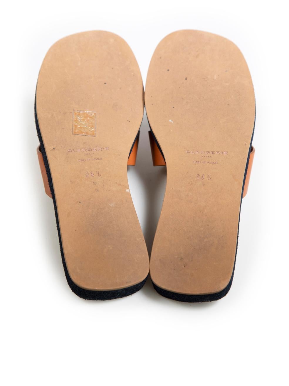Clergerie Slides en cuir Brown Taille FR 38.5 Bon état - En vente à London, GB