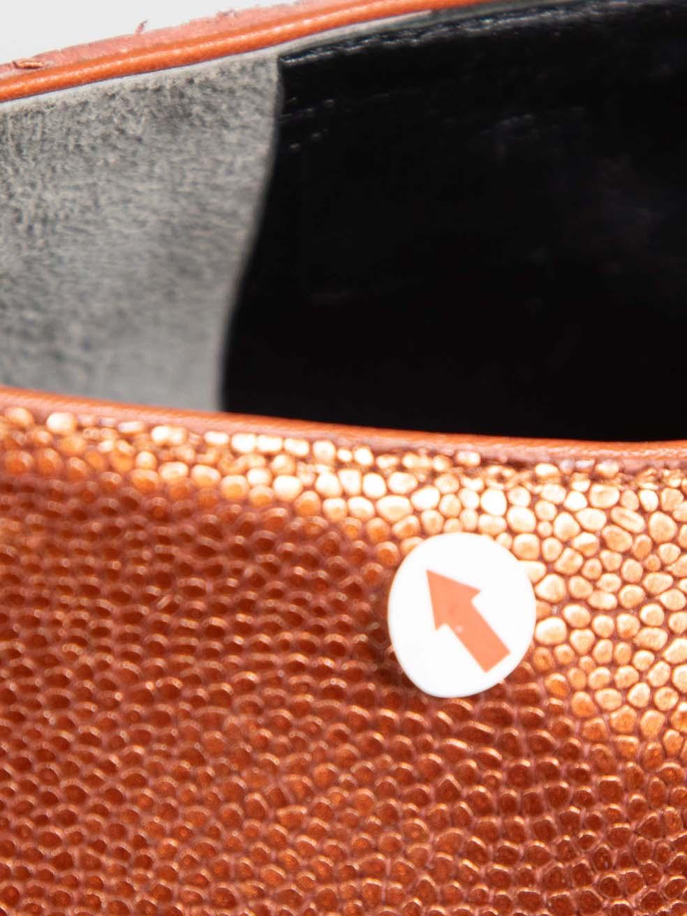 Clergerie Plataforma de cuero marrón metalizado Oxfords Talla IT 38 en venta 1
