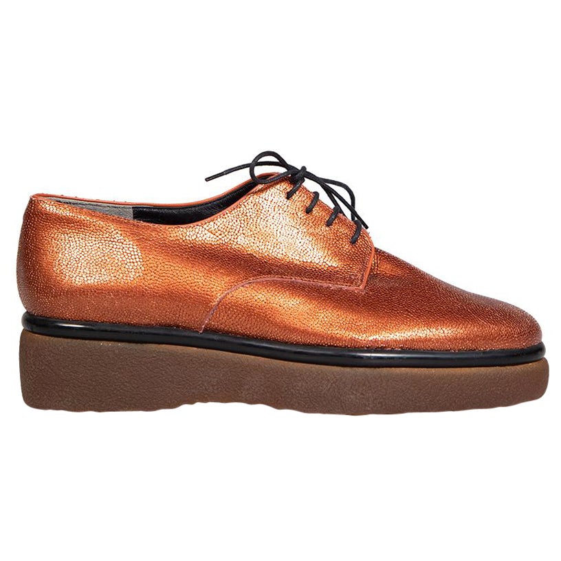 Clergerie Chaussures à plateforme en cuir métallisé Brown Taille IT 38