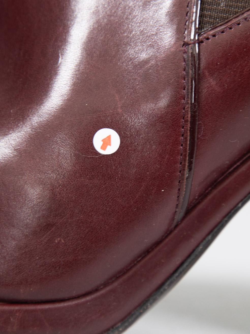 Bottes Chelsea à talons en cuir bordeaux Clergerie, Taille US 6,5 en vente 4