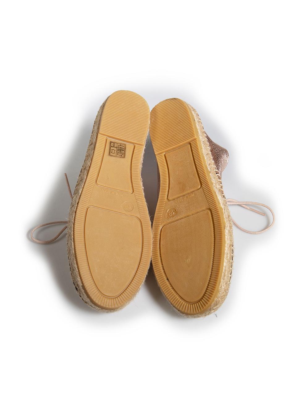 Clergerie Rosa Metallic Leder Espadrilles mit Schnürung Größe IT 38 im Zustand „Gut“ im Angebot in London, GB