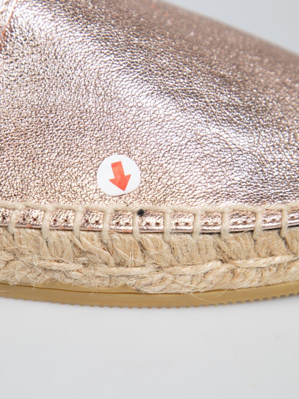 Clergerie Rosa Metallic Leder Espadrilles mit Schnürung Größe IT 38 im Angebot 1
