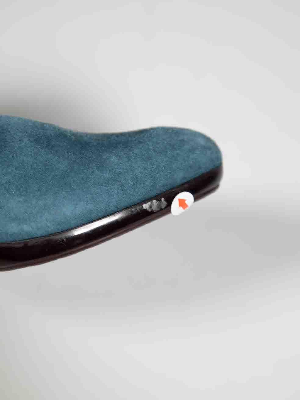 De las mujeres Clergerie Bombas esculturales de ante verde azulado Talla UK 5 en venta