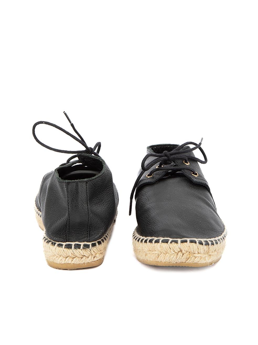 Clergerie Women's Robert Clergerie Black Leather Espadrilles In Excellent Condition For Sale In London, GB