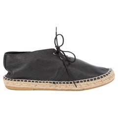 Used Clergerie Women's Robert Clergerie Black Leather Espadrilles