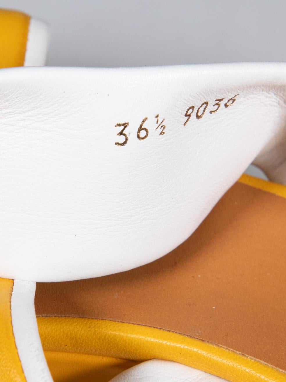 Clergerie Yellow Leather Platform Sandals Size IT 36.5 2