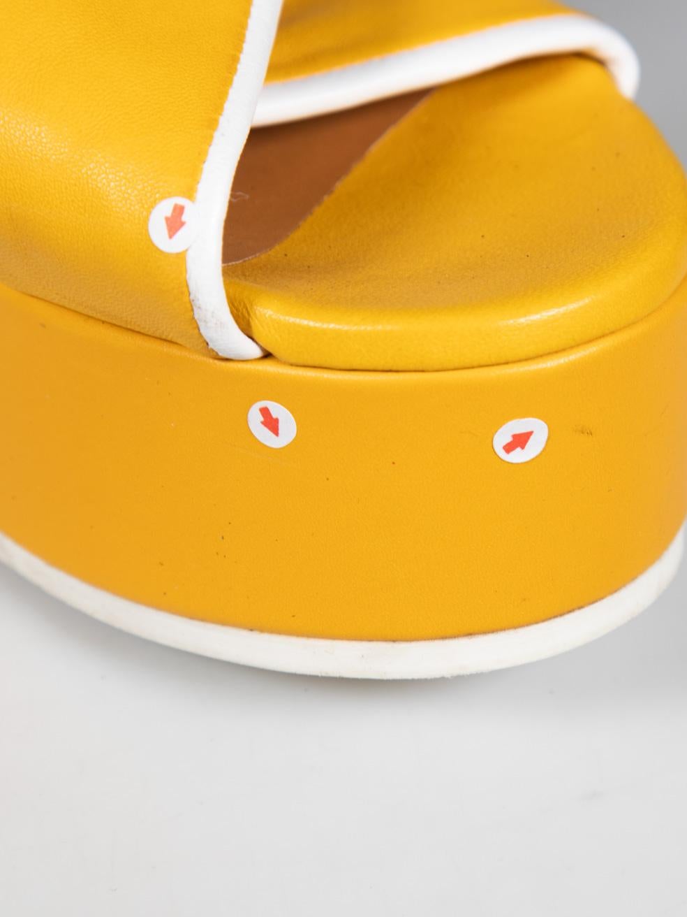 Clergerie Yellow Leather Platform Sandals Size IT 36.5 3